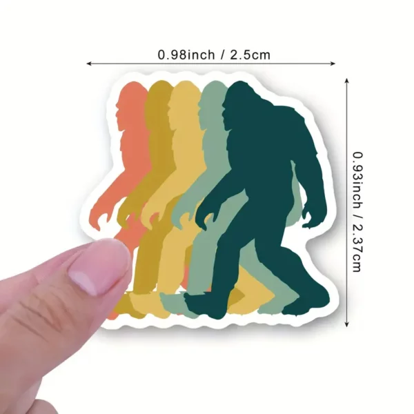 500pcs Bigfoot Outdoor Nature Vinyl Stickers, Roll Waterproof Laptop Sticker Decal Cute Cool Aesthetic Vinyl Stickers, For Luggage Skateboard Water Bottle Computer Refrigerator Guitar - Image 3