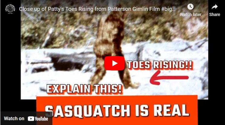 Close up of Patty’s Toes Rising from Patterson Gimlin Film