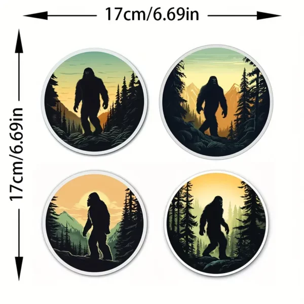 Bigfoot in the Forest 4 Vinyl Decal Set for the Sasquatch Enthusiast - Image 2