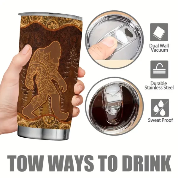 Bigfoot 20oz Tumbler with Lid, Bigfoot Mosaic Edition - Hot or Cold - Image 4