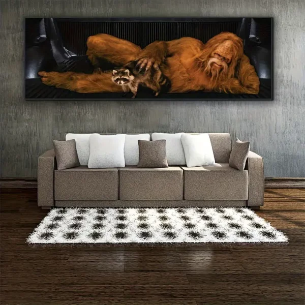 Canvas Print Bigfoot and Raccoon 36x12