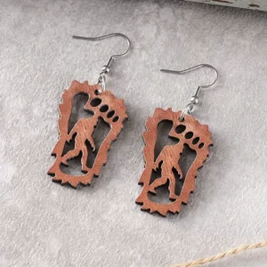 Bigfoot Wooden Earrings