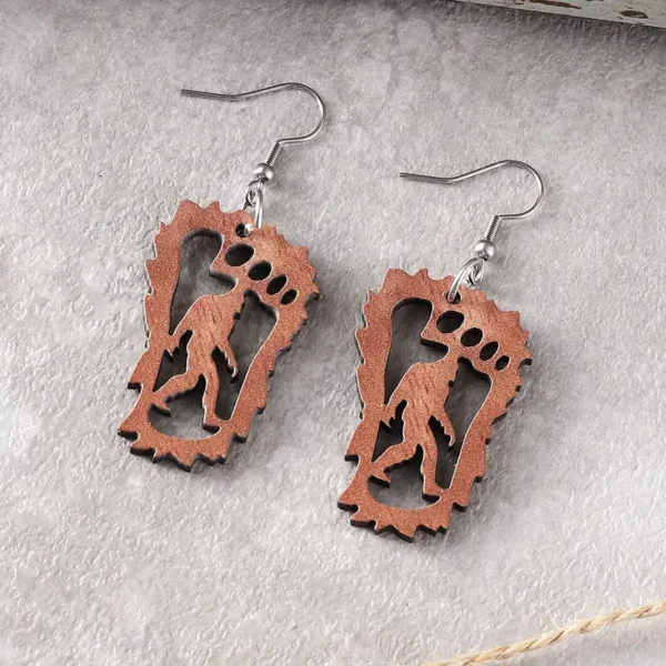 Bigfoot Wooden Earrings