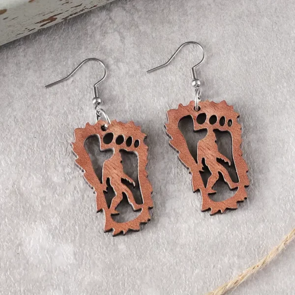 Bigfoot Wooden Earrings