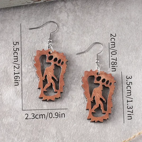 Bigfoot Wooden Earrings