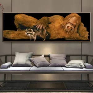 Bigfoot and raccoon 59x20