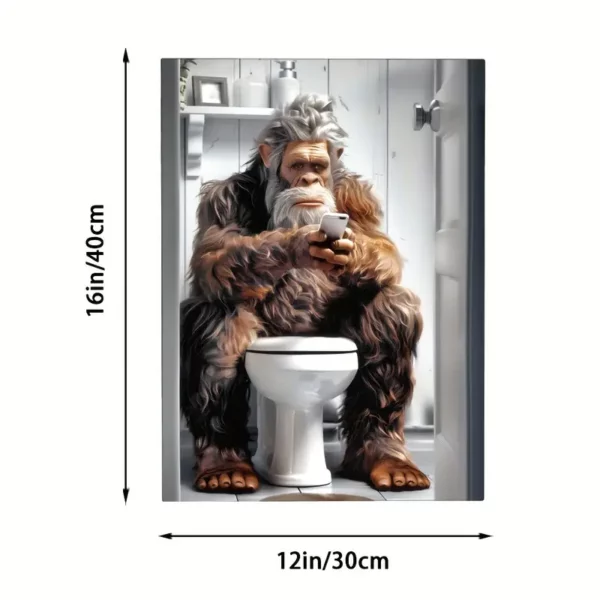 Canvas Bigfoot on Toilet