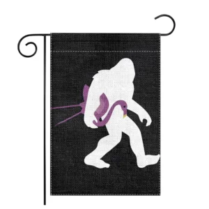 Garden Flag - Bigfoot Carrying a Pink Flamingo