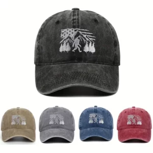 Hat - Bigfoot on Mountain USA Flag