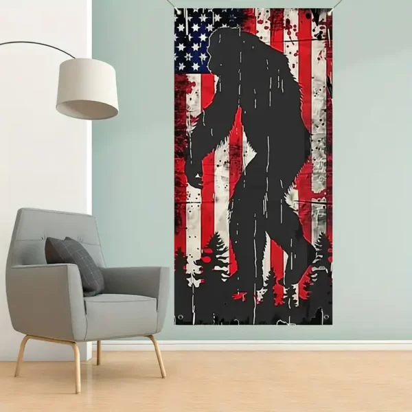 Bigfoot Patriotic Door Banner