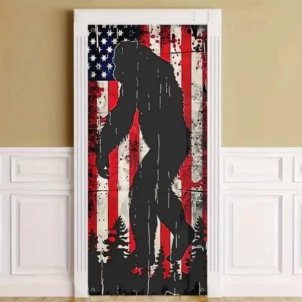 Bigfoot Patriotic Door Banner