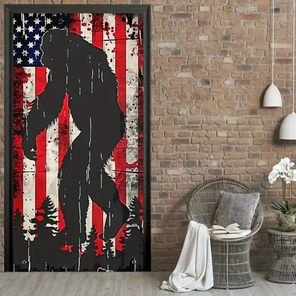 Bigfoot Patriotic Door Banner