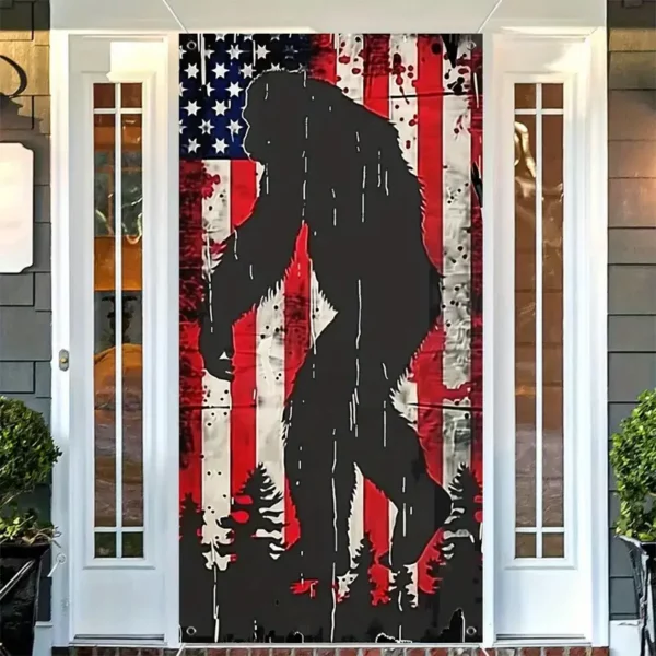 Bigfoot Patriotic Door Banner