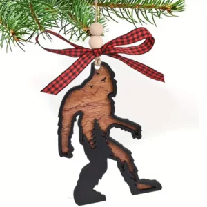 Bigfoot Wood Christmas Ornament