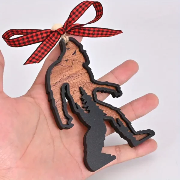 Bigfoot Wood Christmas Ornament