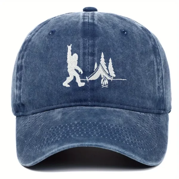 Hat - Bigfoot Peace Sign and Tent Navy Blue