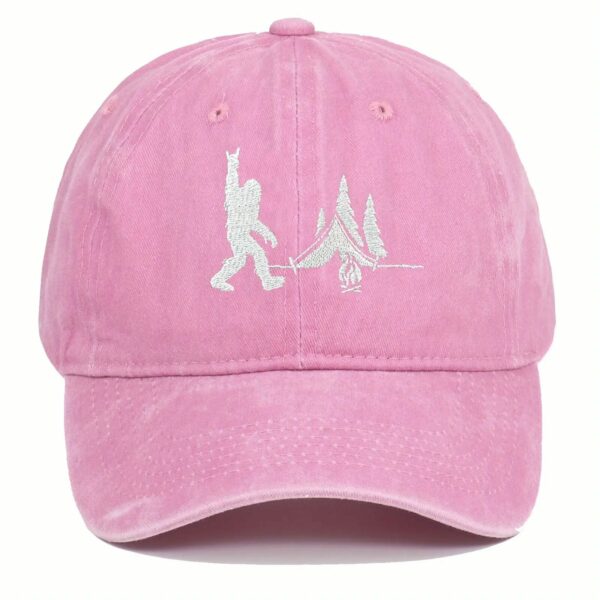 Hat - Bigfoot Peace Sign and Tent Pink