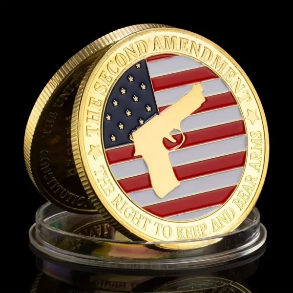 second amendment souvenir right to keep and bear arms firearms coin cold plate challenge coin commemorative coin