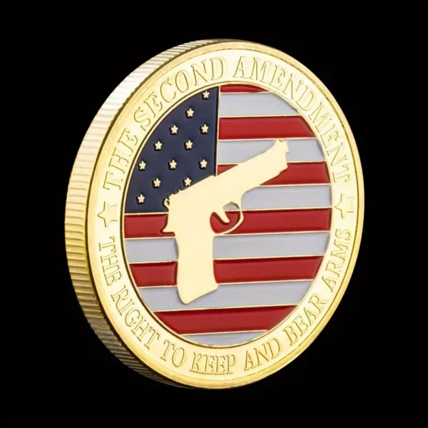 second amendment souvenir right to keep and bear arms firearms coin cold plate challenge coin commemorative coin