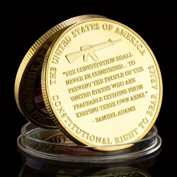 second amendment souvenir right to keep and bear arms firearms coin cold plate challenge coin commemorative coin