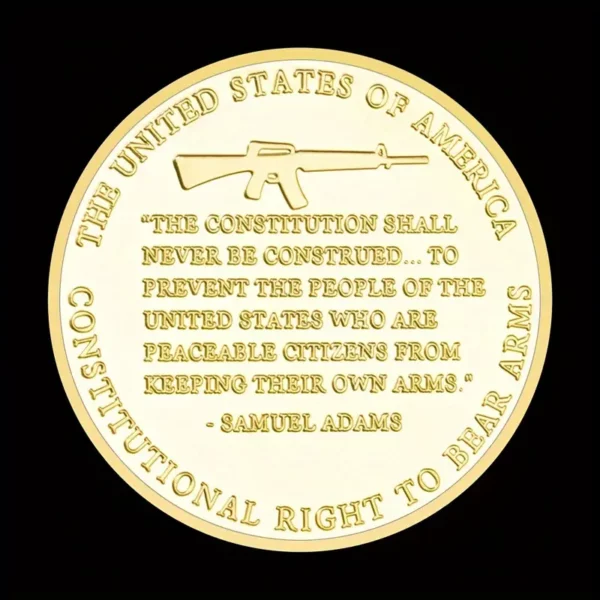 second amendment souvenir right to keep and bear arms firearms coin cold plate challenge coin commemorative coin