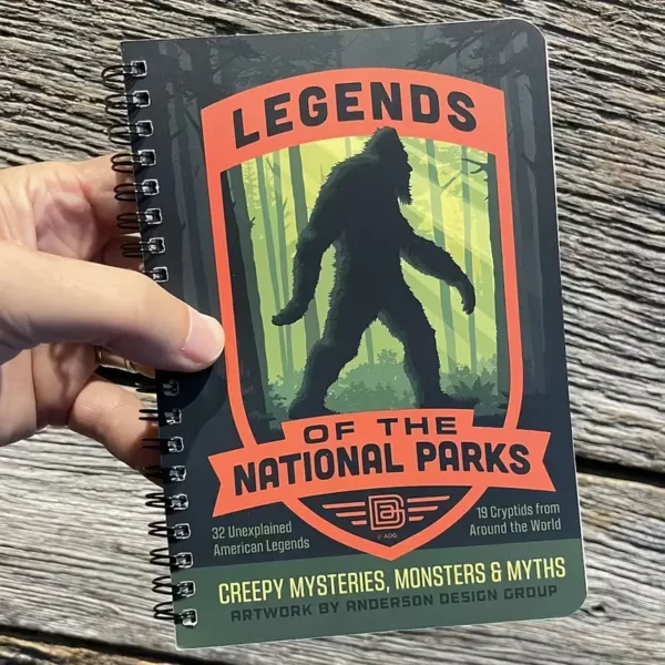 1pc Legends of the National Parks Guide Book - 32 Unexplained American Mysteries, Monsters & Myths - Spiral Bound Paper Book with Cryptid Map