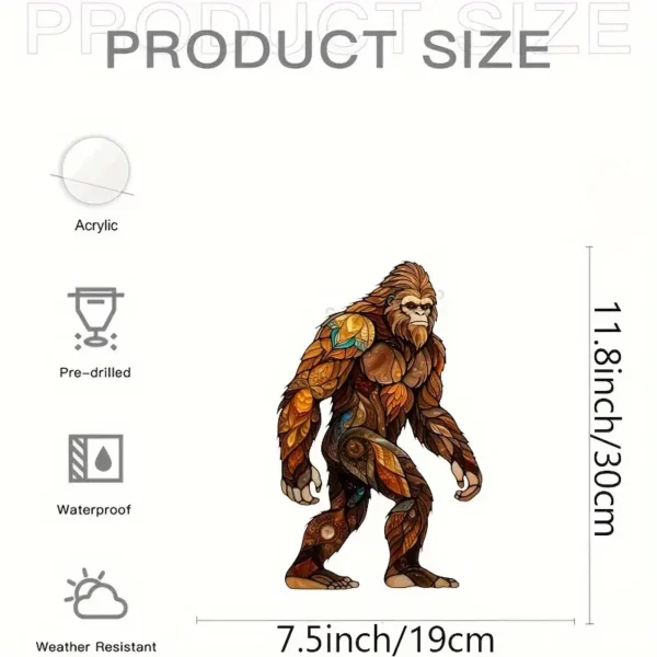 Sasquatch Acrylic Sun Catcher Decor, 7.5" x 11.8" - Perfect for Bathroom, Bedroom, Balcony, Skylights & More