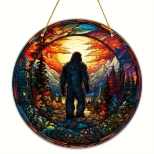 1pc Acrylic Sasquatch Sun Catcher, Colorful Stained Glass Window Hanging, Animal Theme Christmas Ornament, Home Decor Art Gift, Indoor & Outdoor Decor, Wall & Garden Accent, Bedroom & Housewarming Present