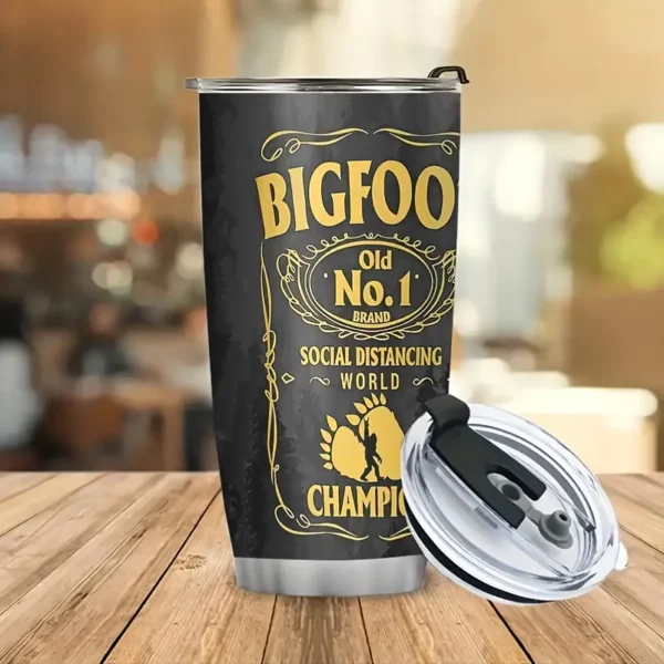 Bigfoot 20oz Tumbler with Lid, Bigfoot Social Distance Champion Edition - Hot or Cold