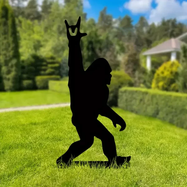 Sasquatch Metal Garden Stake Silhouette Hangloose12"