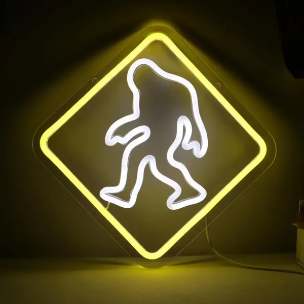 Bigfoot Neon Sign Light - USB Powered, Multicolor Wall Decor for Bedroom, for Man Cave, Garage & More - Perfect Gift for Fans and Friends