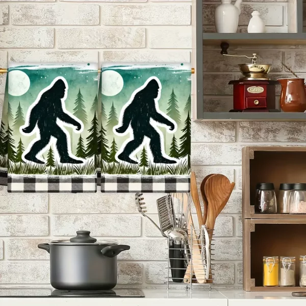 Set of 2 Vintage Looking Sasquatch Kitchen Towels - Image 2