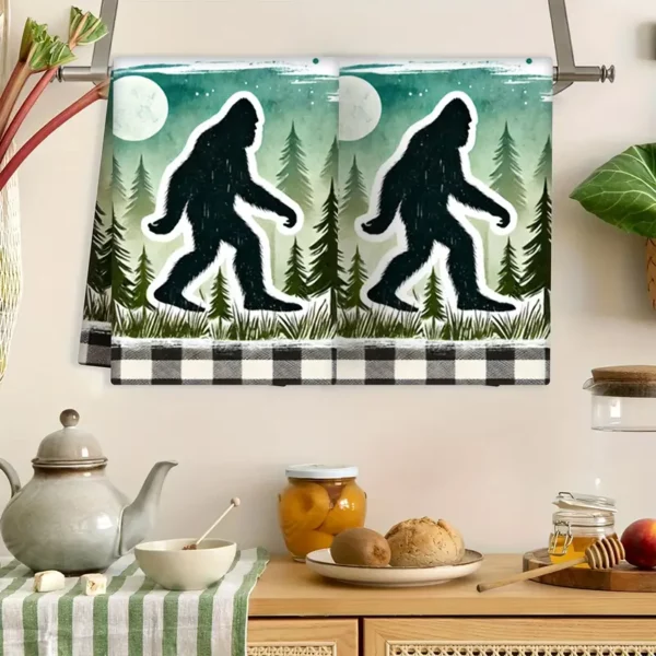 Set of 2 Vintage Looking Sasquatch Kitchen Towels - Image 5