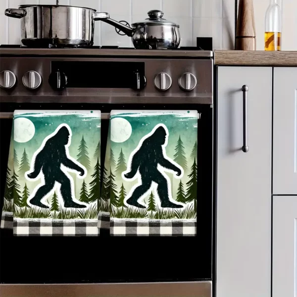 Set of 2 Vintage Looking Sasquatch Kitchen Towels - Image 6