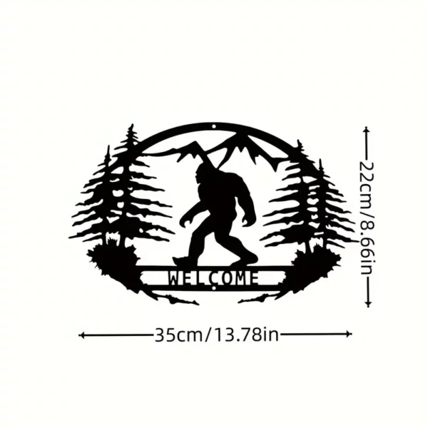 1pc, Welcome Sasquatch Metal Wall Art - Indoor/Outdoor Farmhouse Decor for Home, Garden, Yard, Garage - Unique Housewarming Gift and Christmas Ornament